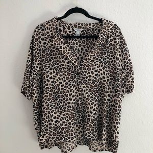 Leopard Print Button-down Shirt